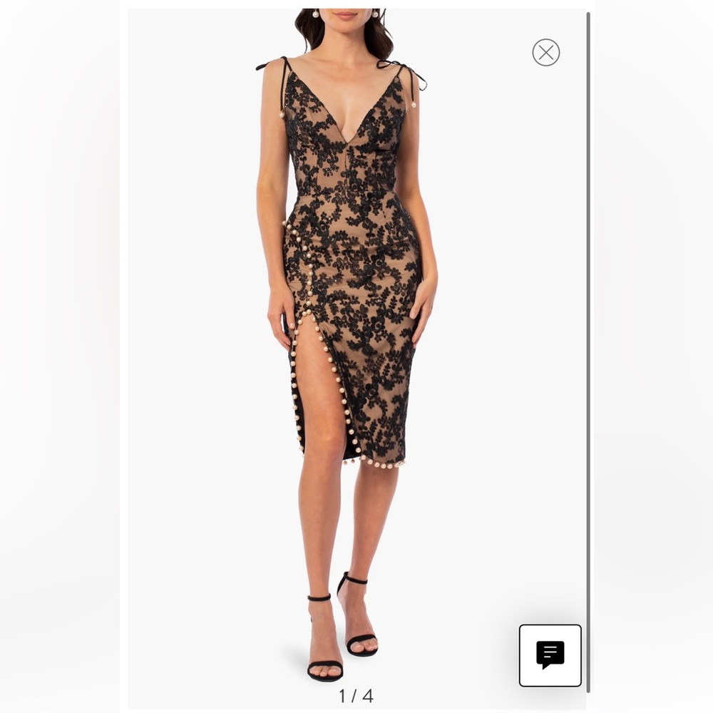 Helsi Catalina Floral Sequin and Lace Dress With Pearls